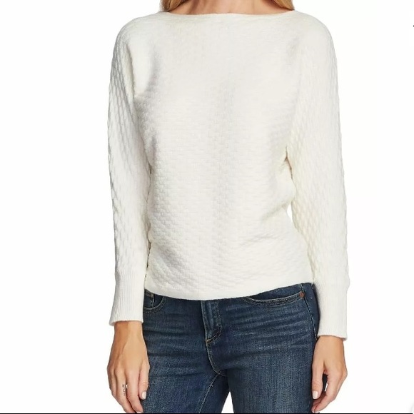 Vince Camuto Sweaters - Vince Camuto Off White Basket Weave Sweater